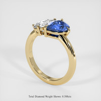 1.33 Ct. Blue Sapphire Ring, 14K Yellow Gold 2