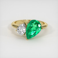 2.52 Ct. Emerald  Ring - 18K Yellow Gold