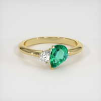 0.56 Ct. Emerald Ring, 18K Yellow Gold 1