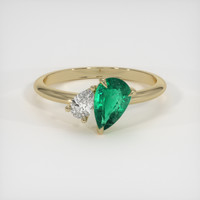 1.03 Ct. Emerald Ring, 18K Yellow Gold 1