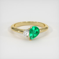 0.67 Ct. Emerald Ring, 18K Yellow Gold 1