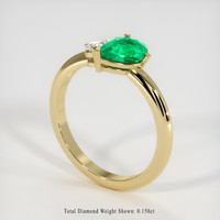 0.67 Ct. Emerald Ring, 18K Yellow Gold 2