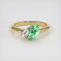 0.81 Ct. Emerald Ring, 18K Yellow Gold 1