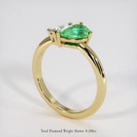 0.81 Ct. Emerald Ring, 18K Yellow Gold 2