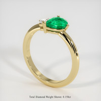0.63 Ct. Emerald Ring, 18K Yellow Gold 2