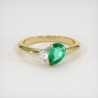 0.58 Ct. Emerald Ring, 18K Yellow Gold 1