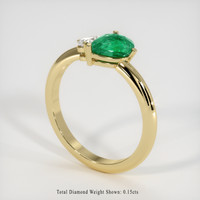 0.65 Ct. Emerald Ring, 18K Yellow Gold 2