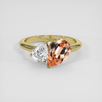 1.76 Ct. Orangish Pink Imperial Topaz Ring, 18K Yellow Gold 1