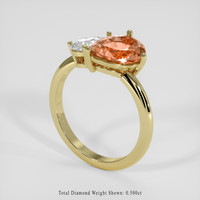 1.76 Ct. Orangish Pink Imperial Topaz Ring, 18K Yellow Gold 2