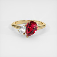 2.04 Ct. Ruby Ring, 18K Yellow Gold 1