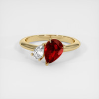 1.55 Ct. Ruby Ring, 18K Yellow Gold 1