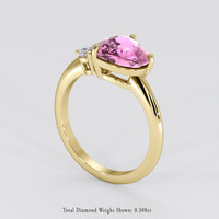 2.57 Ct. Purplish Pink Sapphire Ring, 18K Yellow Gold 2