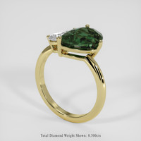 3.22 Ct. Bluish Green Sapphire Ring, 18K Yellow Gold 2