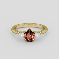 0.86 Ct. Reddish Pink Sapphire Ring, 18K Yellow Gold 1