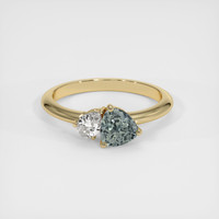 0.93 Ct. Bluish Grey Sapphire Ring, 18K Yellow Gold 1