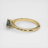0.93 Ct. Bluish Grey Sapphire Ring, 18K Yellow Gold 4