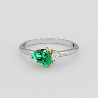 0.65 Ct. Emerald Ring, 18K Yellow & White 1