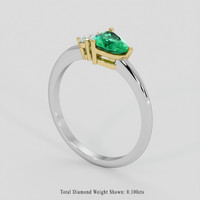 0.65 Ct. Emerald Ring, 18K Yellow & White 2
