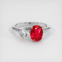 1.22 Ct. Ruby Ring, Platinum 950 1