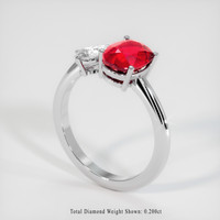 1.22 Ct. Ruby Ring, Platinum 950 2