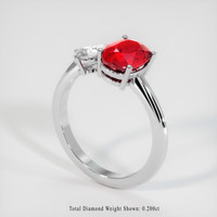 1.42 Ct. Ruby Ring, Platinum 950 2