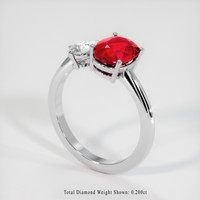 1.34 Ct. Ruby Ring, Platinum 950 2