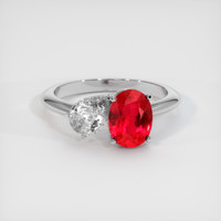 1.41 Ct. Ruby Ring, Platinum 950 1