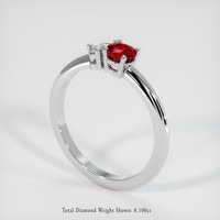 0.44 Ct. Ruby Ring, Platinum 950 2