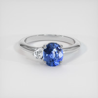 1.48 Ct. Blue Sapphire Ring, Platinum 950 1