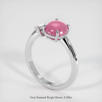 2.88 Ct. Reddish Pink Sapphire Ring, Platinum 950 2