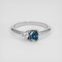 0.67 Ct. Greenish Blue Sapphire Ring, Platinum 950 1