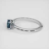 0.67 Ct. Greenish Blue Sapphire Ring, Platinum 950 4