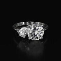 4.07 Ct. White Sapphire Ring, Platinum 950 1