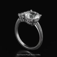 4.07 Ct. White Sapphire Ring, Platinum 950 2