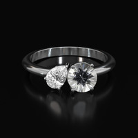 0.90 Ct. White Sapphire Ring, Platinum 950 1