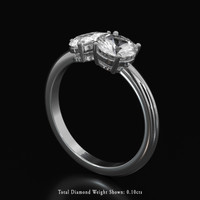 0.90 Ct. White Sapphire Ring, Platinum 950 2