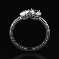 0.90 Ct. White Sapphire Ring, Platinum 950 3