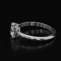 0.90 Ct. White Sapphire Ring, Platinum 950 4