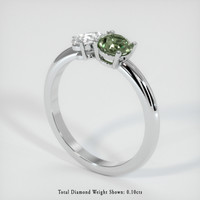0.59 Ct. Green Sapphire Ring, Platinum 950 2