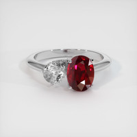 1.88 Ct. Ruby Ring, Platinum 950 1