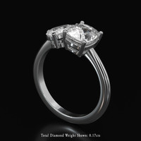 2.02 Ct. White Sapphire Ring, Platinum 950 2