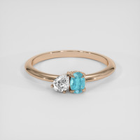 0.31 Ct. Electric Blue Paraiba Tourmaline Ring, 14K Rose Gold 1