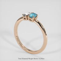 0.31 Ct. Electric Blue Paraiba Tourmaline Ring, 14K Rose Gold 2