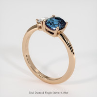 1.27 Ct. Blue Sapphire Ring, 14K Rose Gold 2