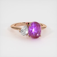 6.30 Ct. Purple Sapphire Ring, 14K Rose Gold 1