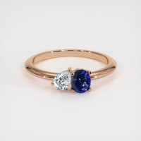 0.47 Ct. Blue Sapphire Ring, 14K Rose Gold 1