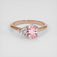 1.17 Ct. Padparadscha Sapphire Ring, 14K Rose Gold 1