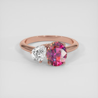 2.52 Ct. Purplish Pink Sapphire Ring, 18K Rose Gold 1