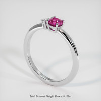 0.70 Ct. Pinkish Red Ruby Ring, 10K White Gold 2