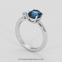 1.53 Ct. Blue Sapphire Ring, 10K White Gold 2